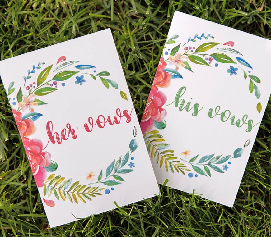 colorful wedding vow books