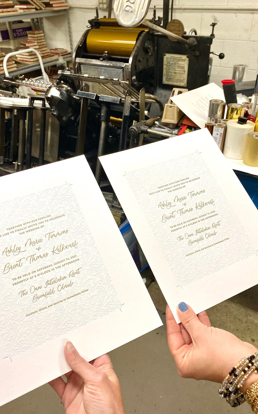 denver colorado letterpress wedding invitations