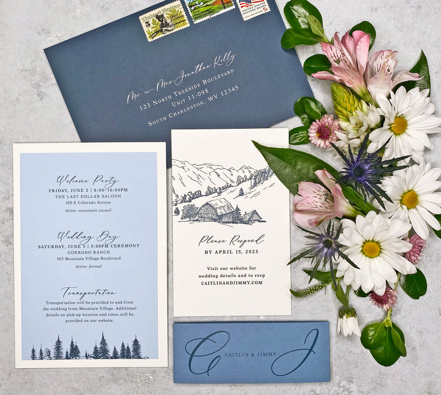 luxury telluride wedding invitations