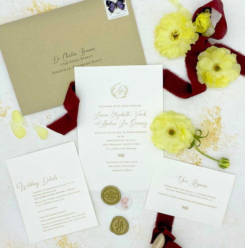 boulder colorado luxury wedding invitations