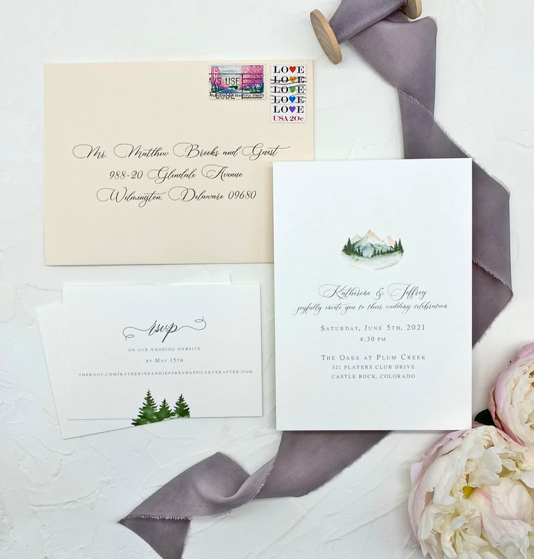 colorado mountain wedding invitations