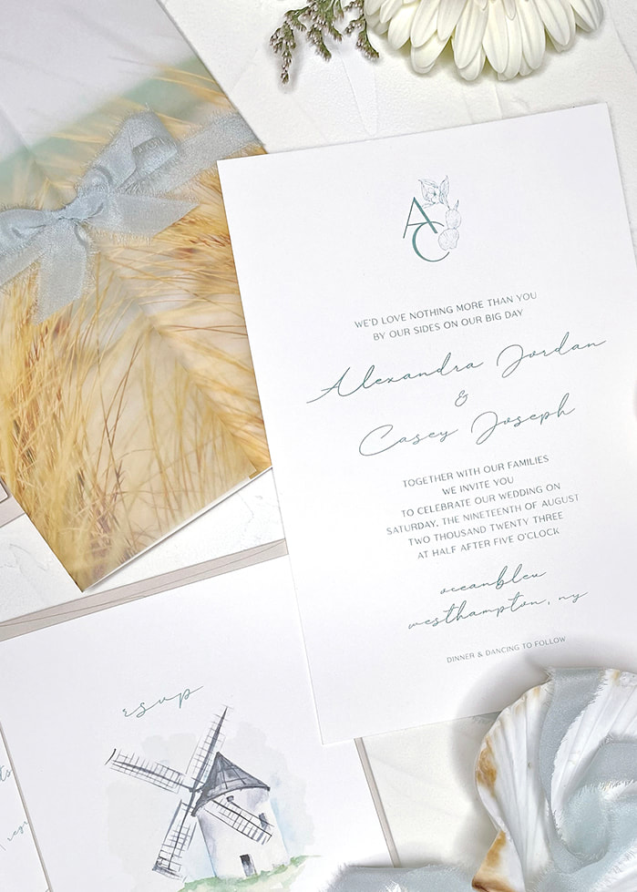 westhampton long island wedding invitation design