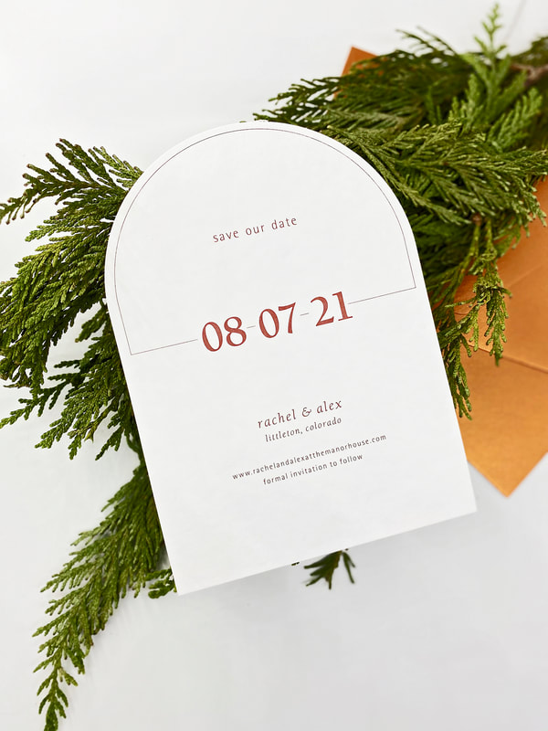 arch save the date card