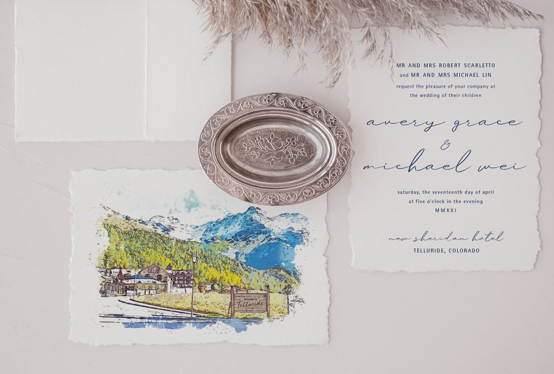 telluride wedding invitation